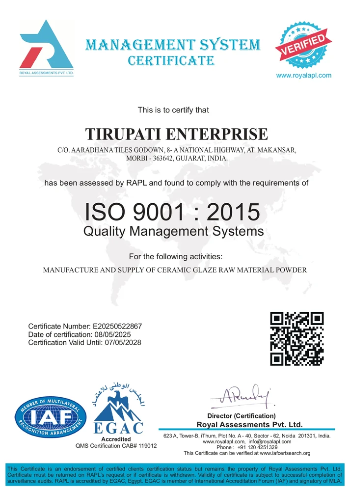 ISO 9001 - 2015 Certificate
